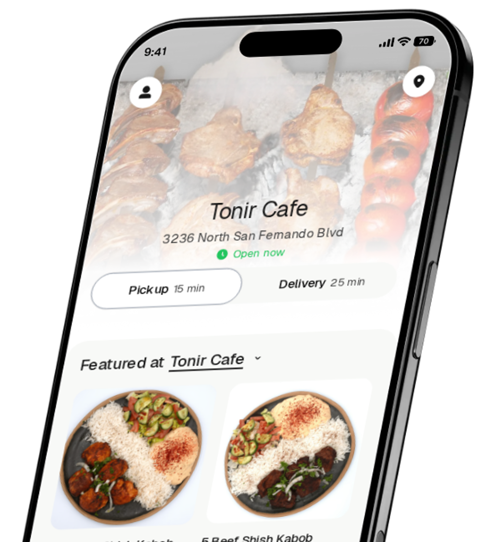 Tonir Cafe app preview
