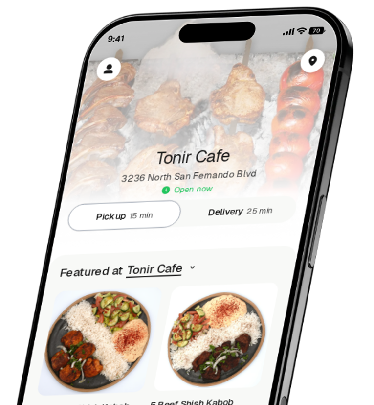 Tonir Cafe app preview
