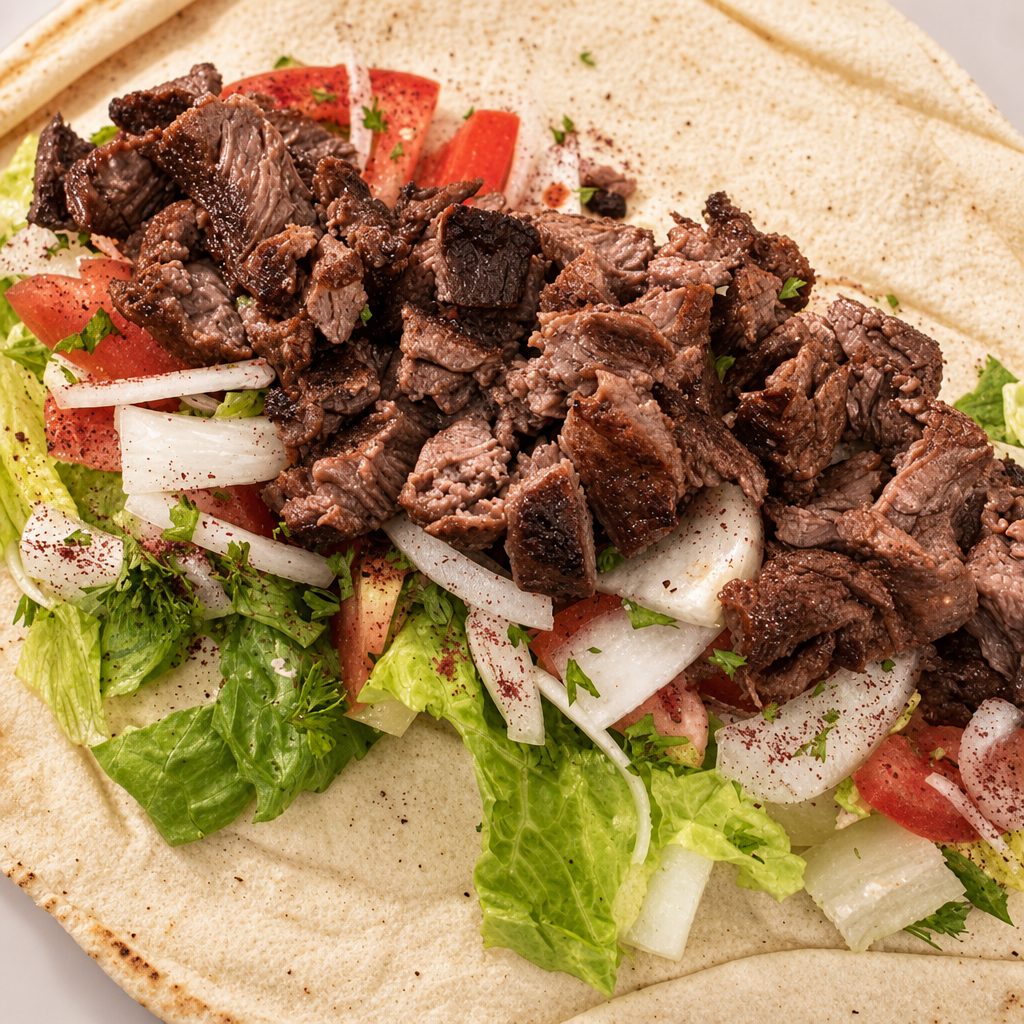 Beef Kabob Sandwich.