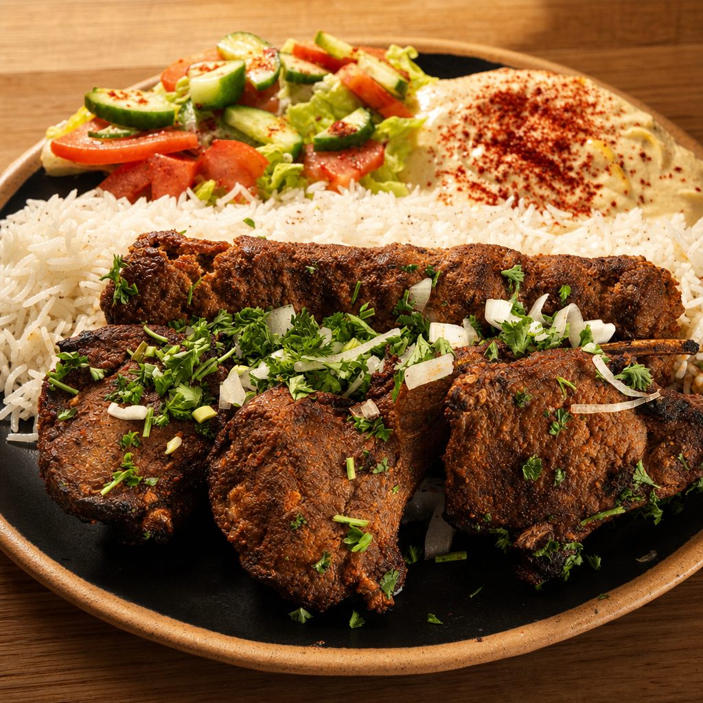 #32 Lamb Chop & Beef Shish.